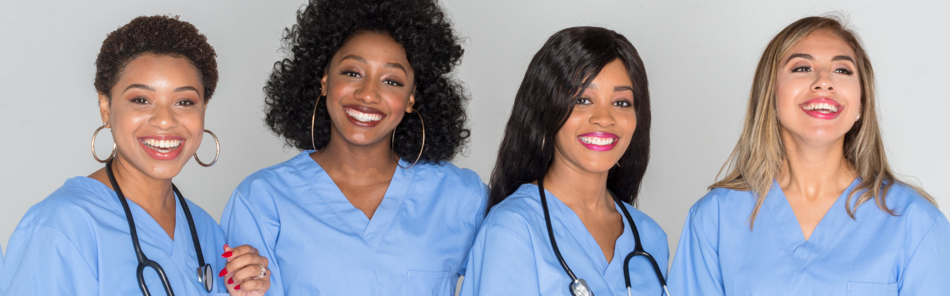 nurse smiling together