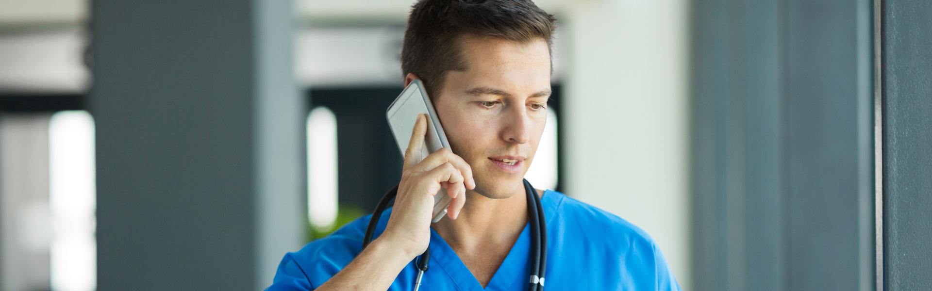 nurse talking to someone on the phone